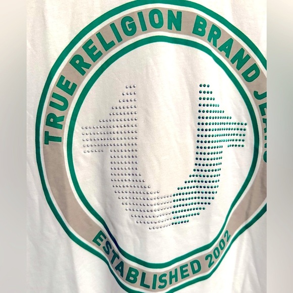 💥True Religion White and Green Graphic Tee - Picture 2 of 8